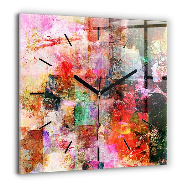 Négyzet alakú üvegóra 60x60 Absztrakt kompozíció