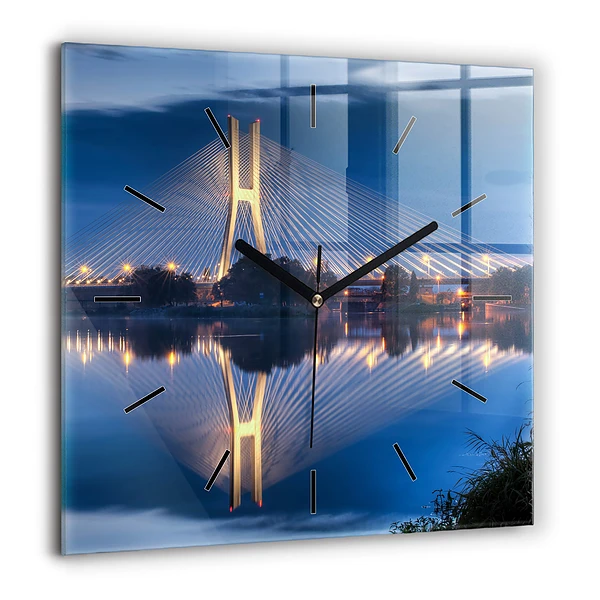 Négyzetes üvegóra 60x60 Rędziński híd Wroclaw