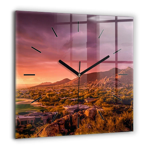 Szögletes üvegóra 60x60 Észak-Scottsdale-i naplemente