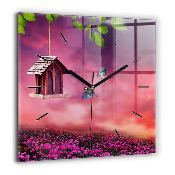 Szögletes üvegóra 60x60 Madárház