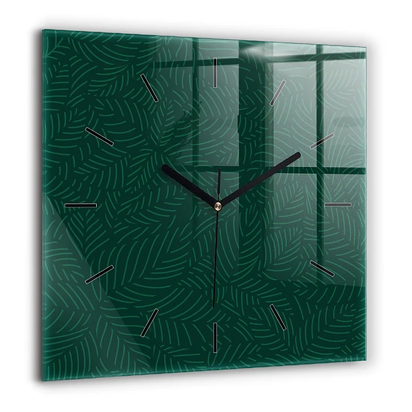 Szögletes fali üvegóra 60x60 Levélminta