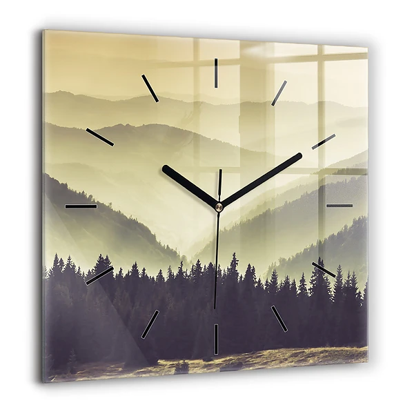 Szögletes üvegóra 60x60 Ködös hegyoldalak