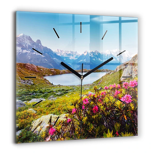 Szögletes fali üvegóra 60x60 Mont Blanc Chamonix gleccser