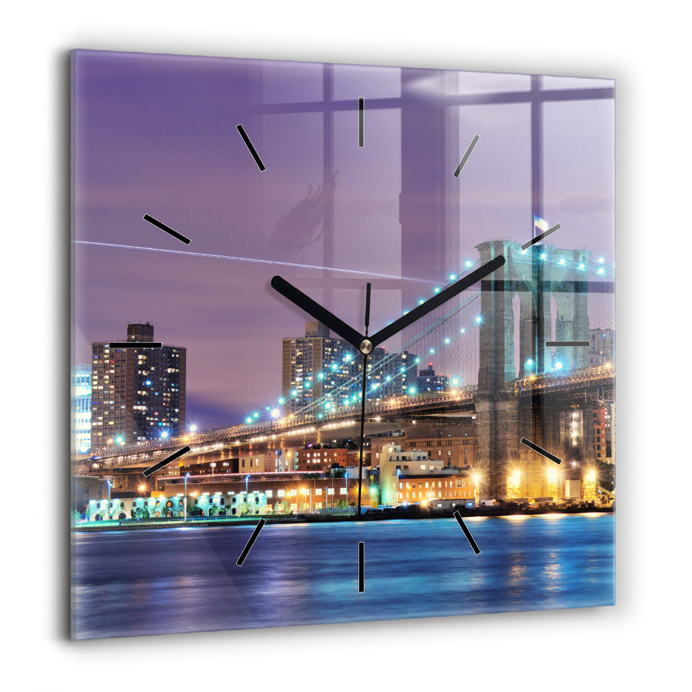 Szögletes fali üvegóra 60x60 Brooklyn híd és East River