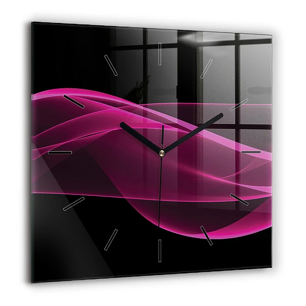 Szögletes üvegóra 60x60 Rózsaszín absztrakció