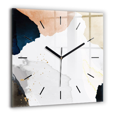 Négyzet alakú üvegóra 60x60 Foltok absztrakt