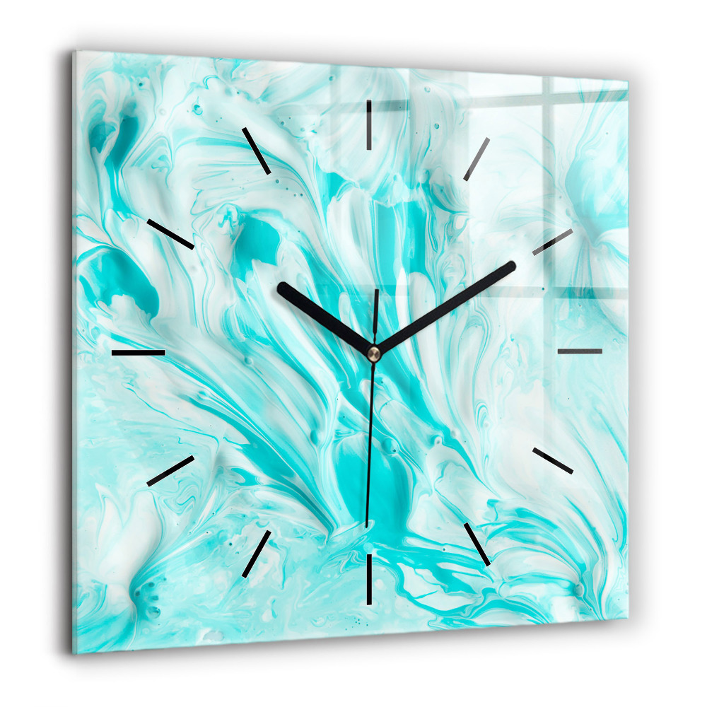 Szögletes fali üvegóra 60x60 Kék absztrakció