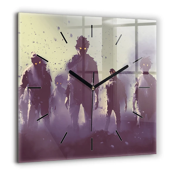Szögletes fali üvegóra 60x60 Zombi éjszaka - halloween