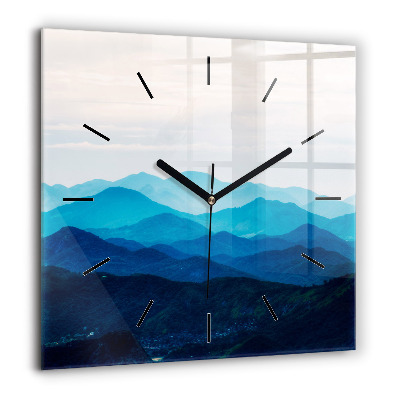 Szögletes fali üvegóra 60x60 Akvarell hegyek