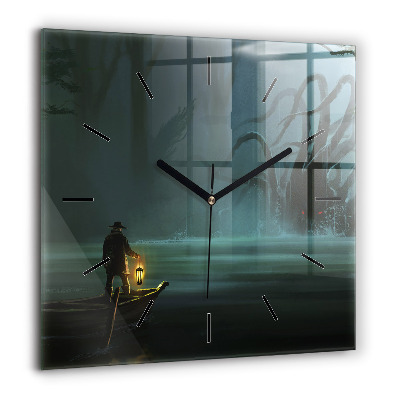 Négyzet alakú üvegóra 60x60 Ember és szörny a mocsárban