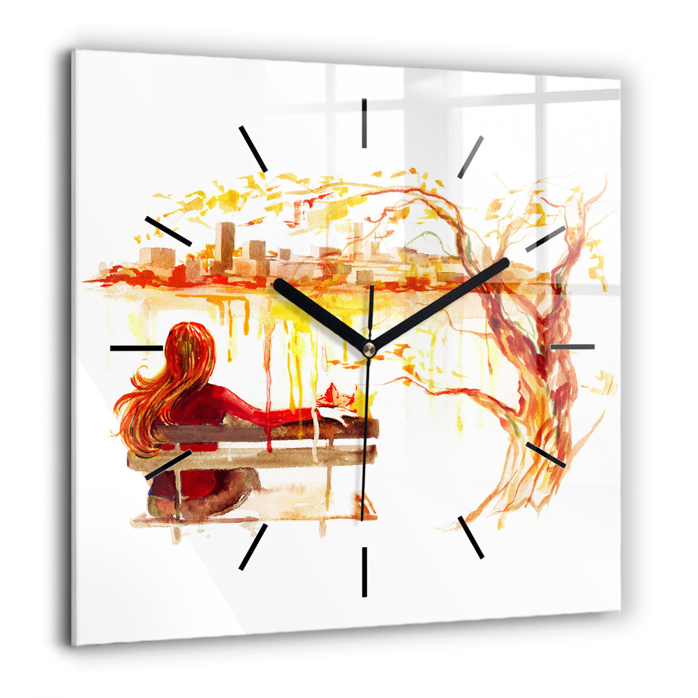Szögletes üvegóra 60x60 Őszi táj