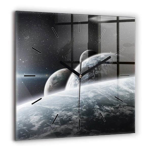 Szögletes fali üvegóra 60x60 Kozmosz és bolygók