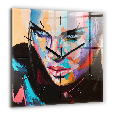 Négyzet alakú üvegóra 60x60 Női portré