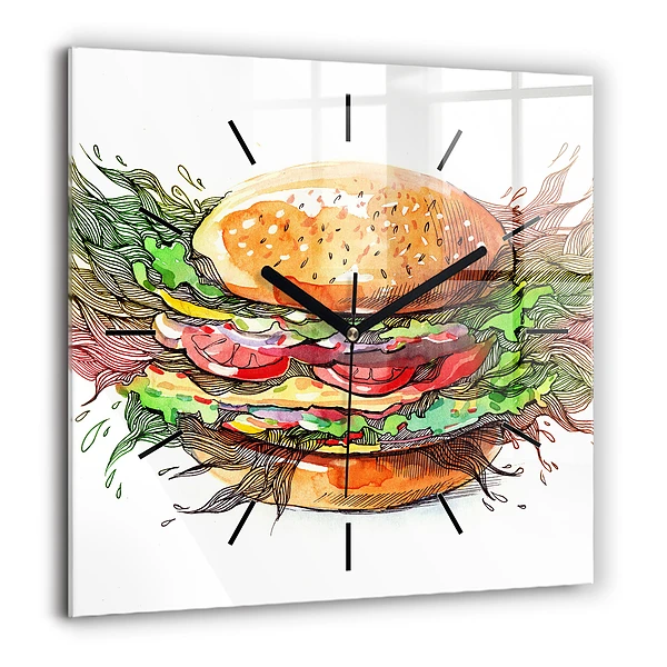 Négyzet alakú üvegóra 60x60 XXL sajtburger