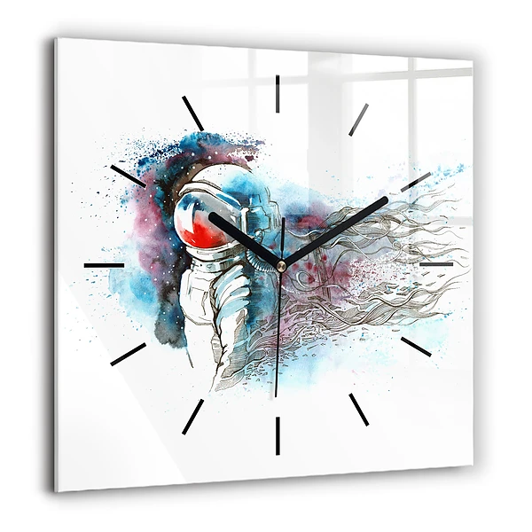 Szögletes üvegóra 60x60 Absztrakt űrhajós
