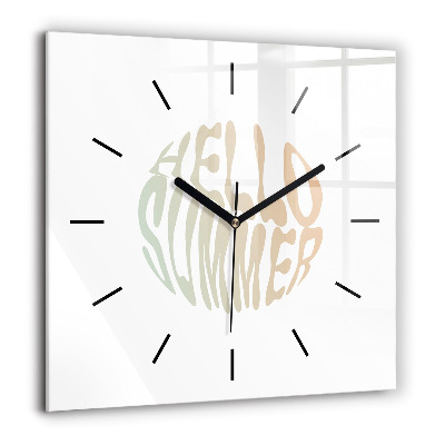 Szögletes üvegóra 60x60 Hello Summer!