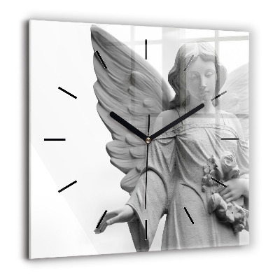 Négyzetes üvegóra 60x60 Régi angyal szobor