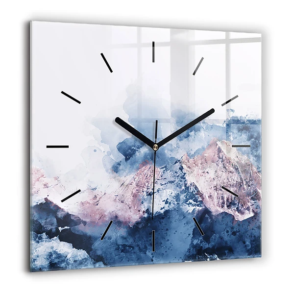 Négyzet alakú üvegóra 60x60 Absztrakt hegyvonulatok