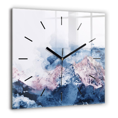 Négyzet alakú üvegóra 60x60 Absztrakt hegyvonulatok