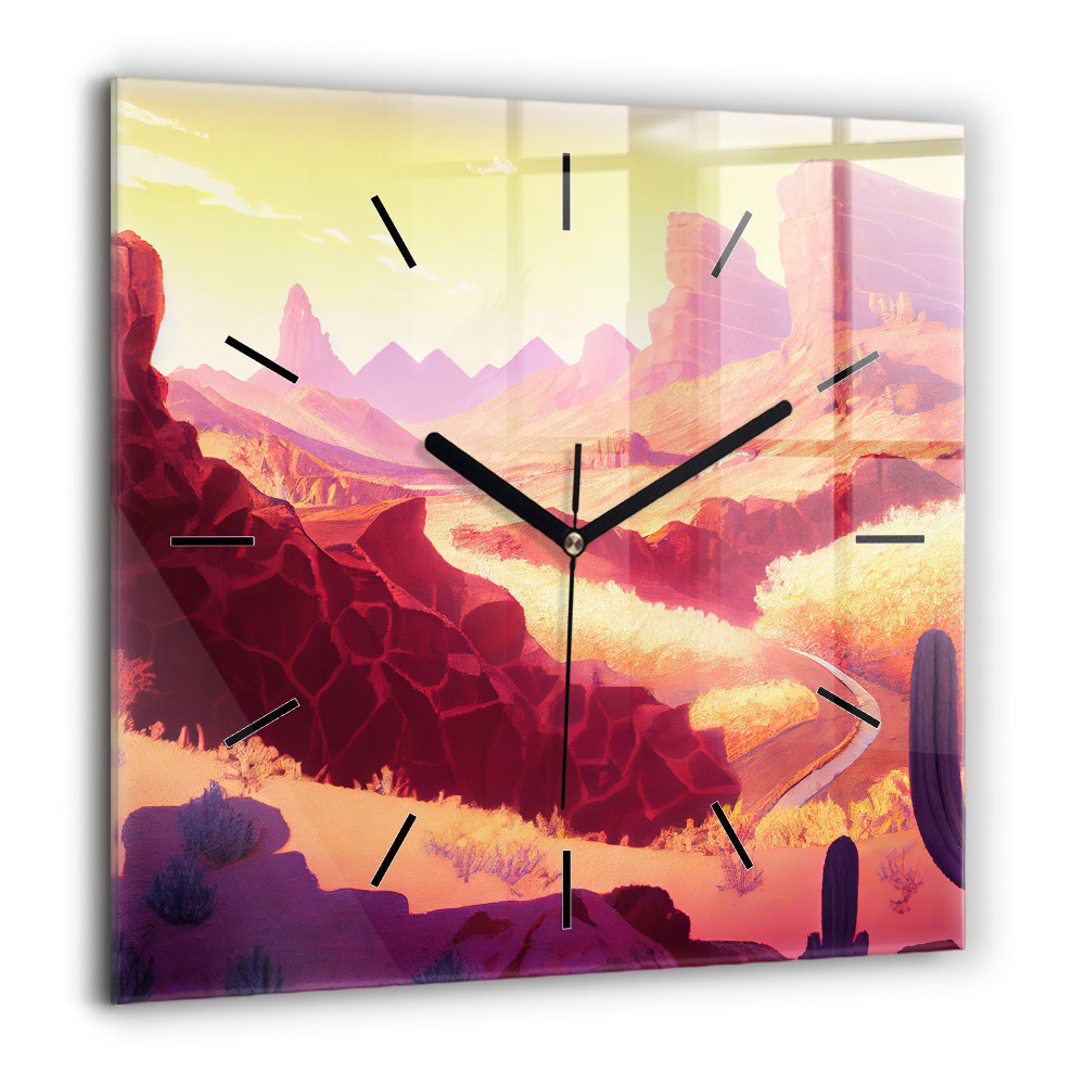 Négyzetes üvegóra 60x60 Arizonai sivatag