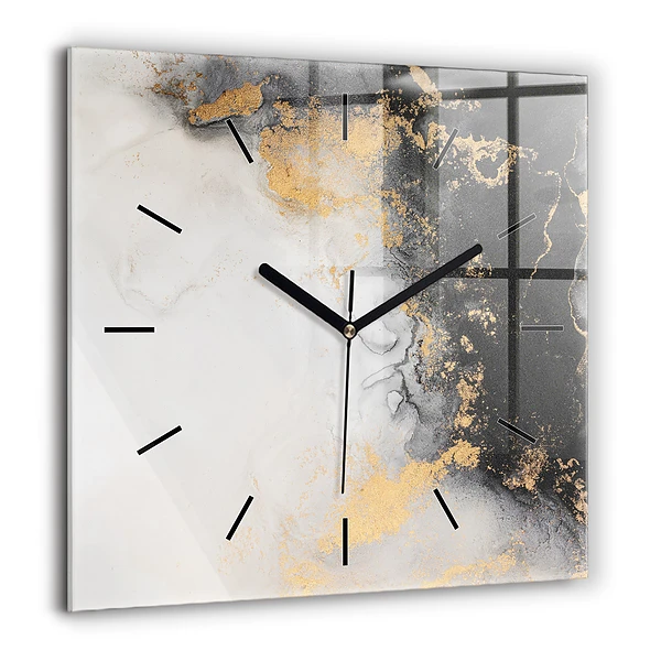 Szögletes üvegóra 60x60 Művészi márvány