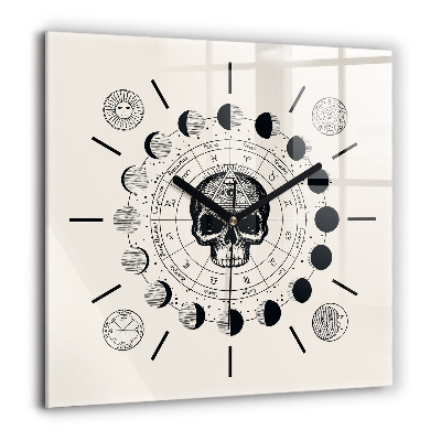 Négyzet alakú üvegóra 60x60 A hold fázisai