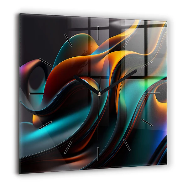 Szögletes üvegóra 60x60 Futurisztikus hullám