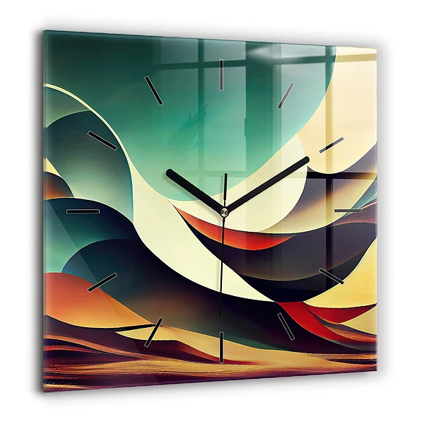 Négyzet alakú üvegóra 60x60 Absztrakt háttérvonalak