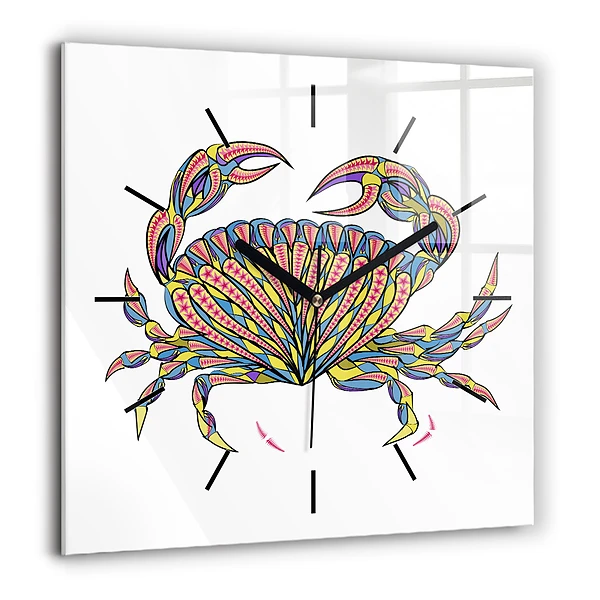Négyzetes üvegóra 60x60 Etnikai rák