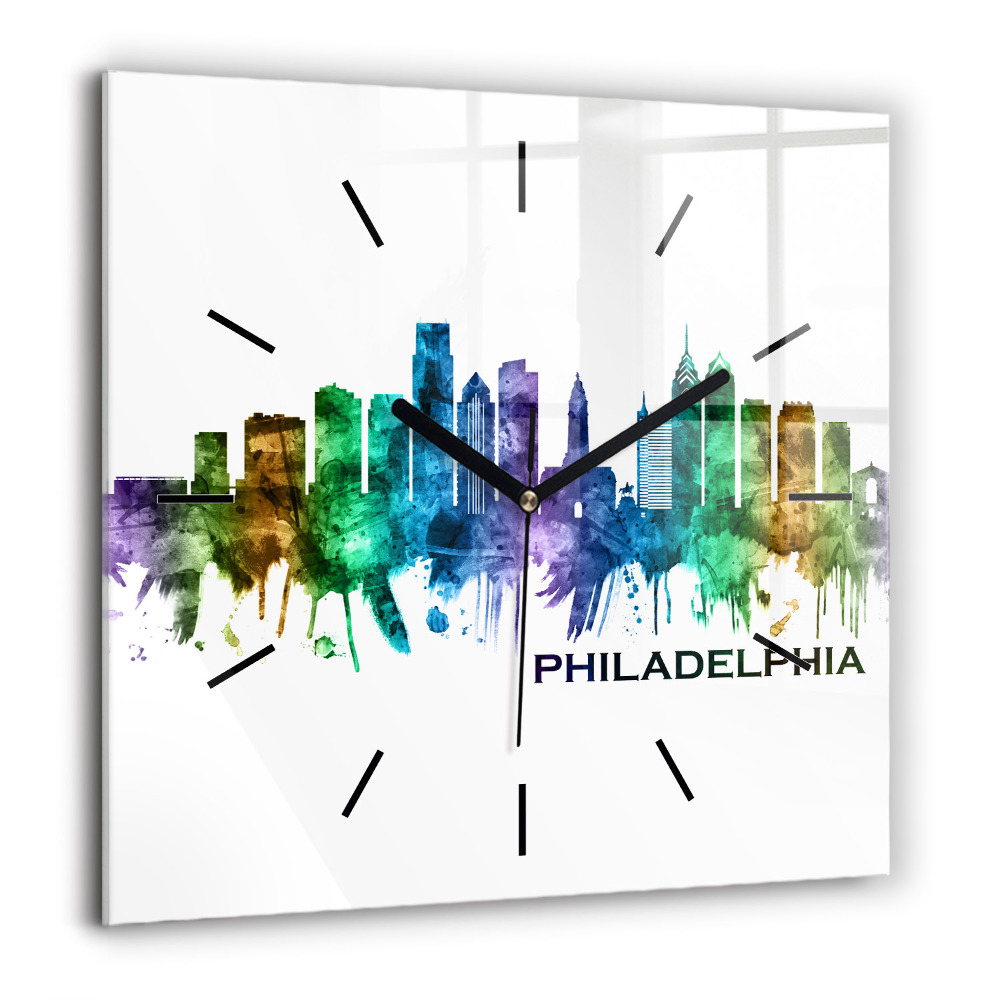 Négyzet alakú üvegóra 60x60 Színes Philadelphia