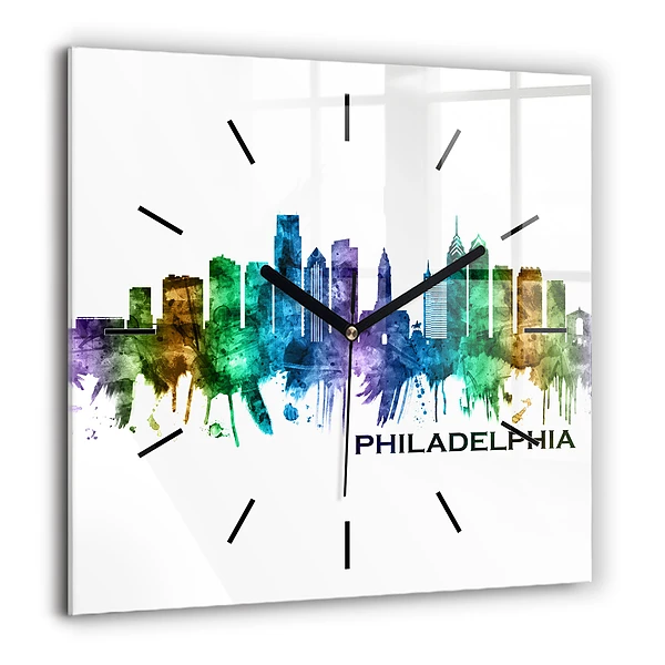 Négyzet alakú üvegóra 60x60 Színes Philadelphia