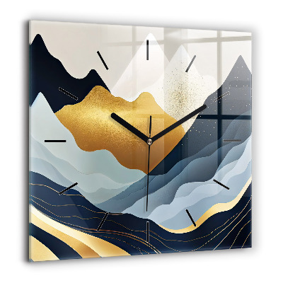 Négyzetes üvegóra 60x60 Absztrakt hegyek