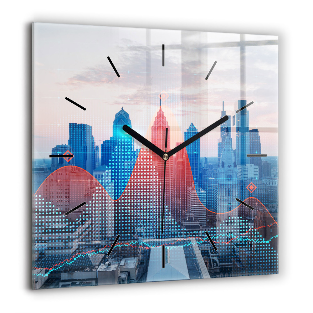 Szögletes üvegóra 60x60 Felhőkarcolók Philadelphiában