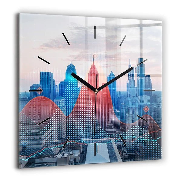 Szögletes üvegóra 60x60 Felhőkarcolók Philadelphiában