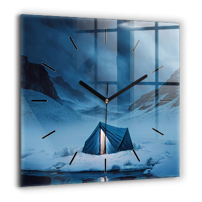 Szögletes üvegóra 60x60 Sátor az izlandi hegyekben