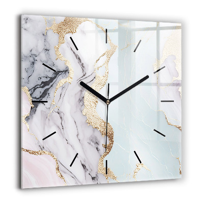 Négyzetes üvegóra 60x60 Pasztell márvány