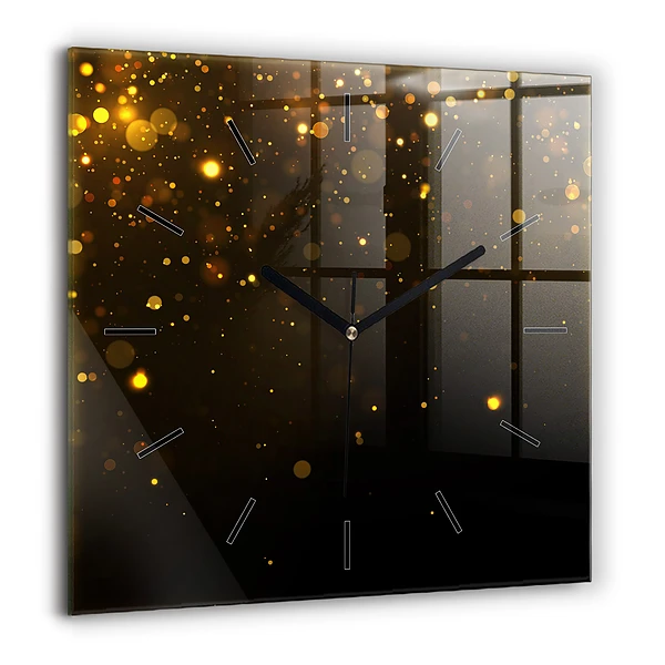 Szögletes üvegóra 60x60 Arany pollen