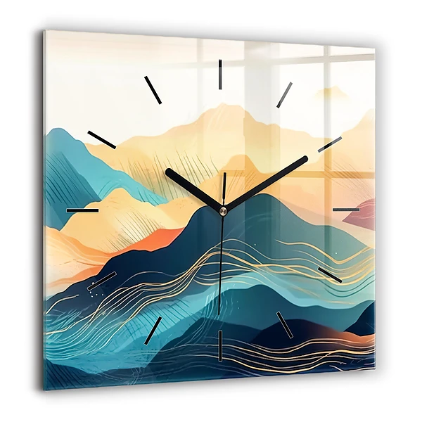 Szögletes üvegóra 60x60 Hegyi táj