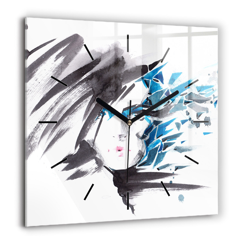 Szögletes fali üvegóra 60x60 Egy nő absztrakt arca