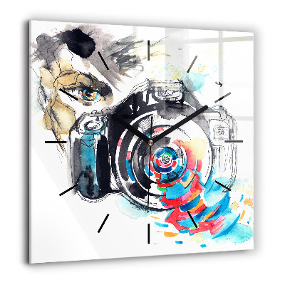 Négyzetes üvegóra 60x60 Női fotós