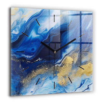 Szögletes üvegóra 60x60 Kék márvány