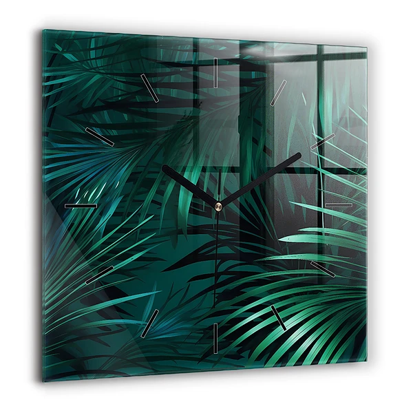 Szögletes üvegóra 60x60 Trópusi levelek