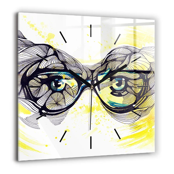 Szögletes üvegóra 60x60 Szemek szemüvegben