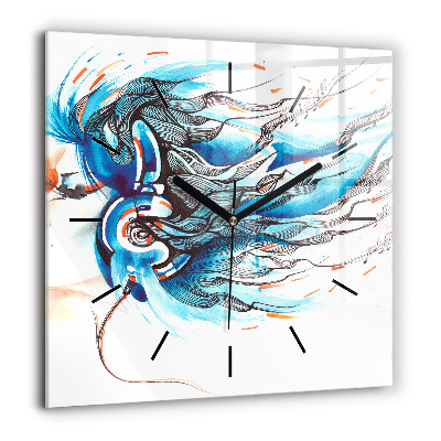 Szögletes fali üvegóra 60x60 Egy kézi készülék illusztrációja