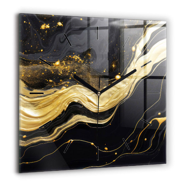 Szögletes fali üvegóra 60x60 Arany márvány