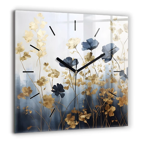Szögletes fali üvegóra 60x60 Absztrakt virágok