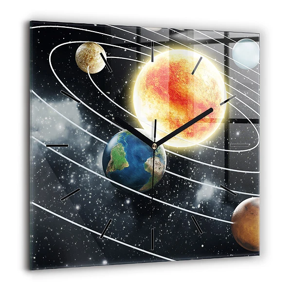 Szögletes fali üvegóra 60x60 Naprendszer