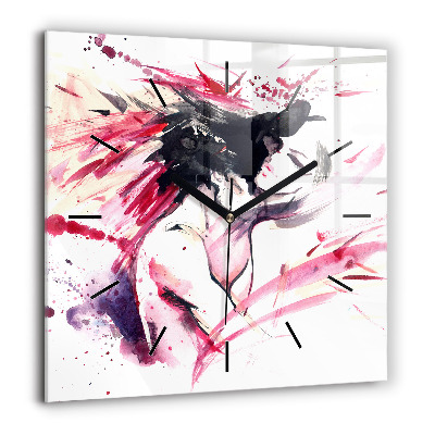 Szögletes üvegóra 60x60 Absztrakt szerelmesek