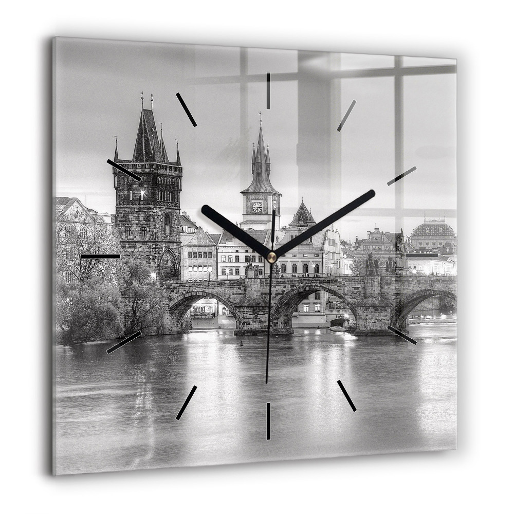 Szögletes üvegóra 60x60 Károly híd Prágában