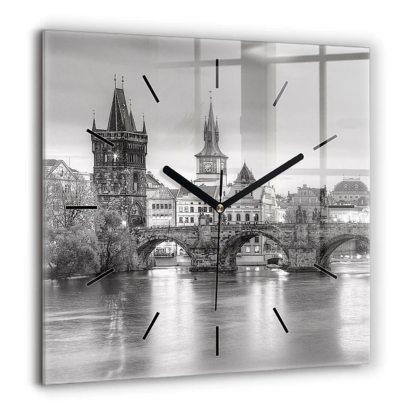 Szögletes üvegóra 60x60 Károly híd Prágában